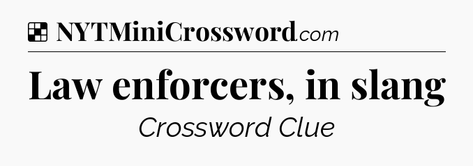 Solution: Law enforcers, in slang - NYT Crossword