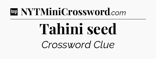 Tahini seed Crossword Clue