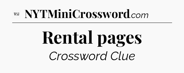 Rental pages - WSJ Crossword