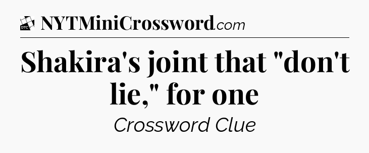 Shakira's joint that 