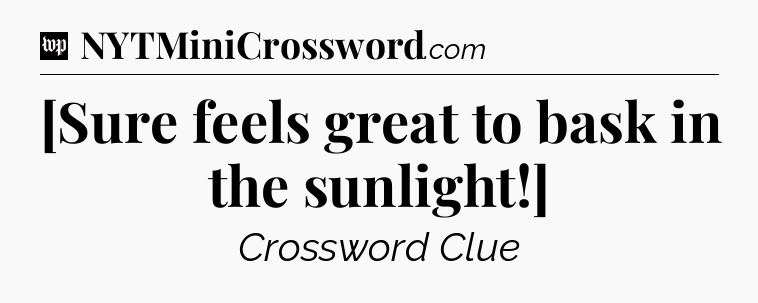 [Sure feels great to bask in the sunlight!] Crossword Clue