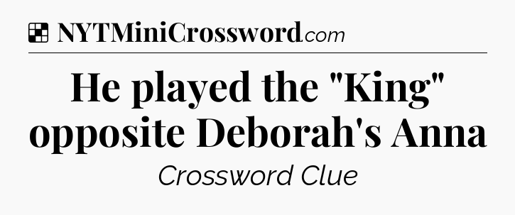 Solution: He played the 