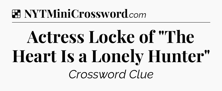 Solution: Actress Locke of 