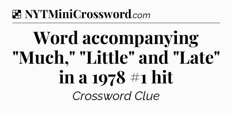 Solution: Word accompanying 