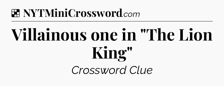 Solution: Villainous one in 