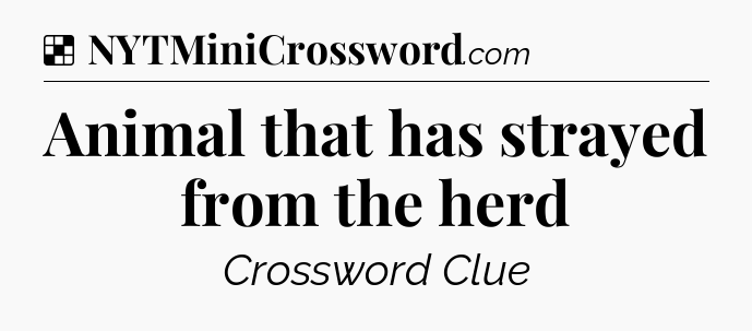 Solution: Animal that has strayed from the herd - NYT Crossword