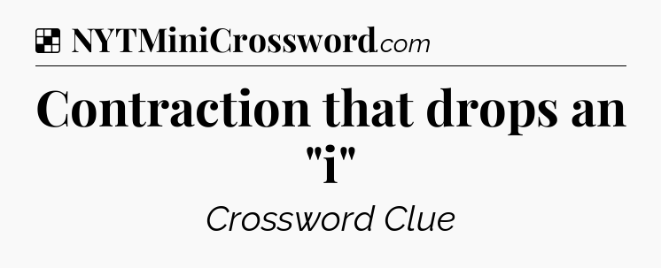 Solution: Contraction that drops an 