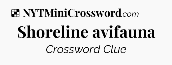 Solution: Shoreline avifauna - NYT Crossword