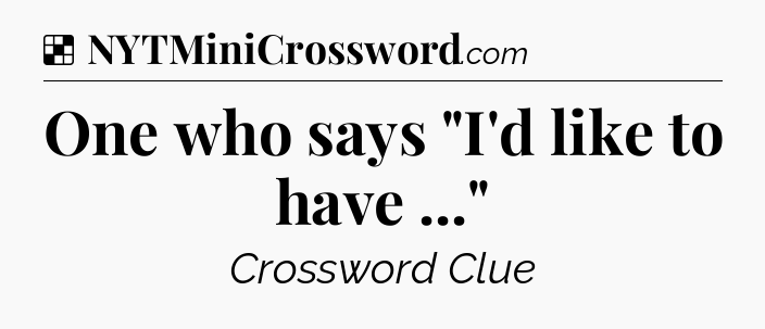 Solution: One who says 