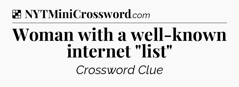Solution: Woman with a well-known internet 