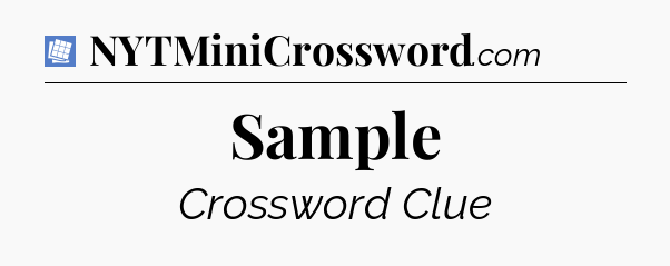 Sample Puzzle Page Crossword Clue