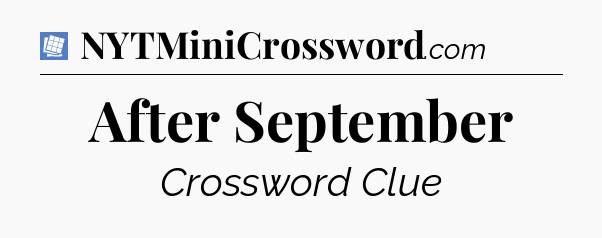 After September Puzzle Page Crossword Clue