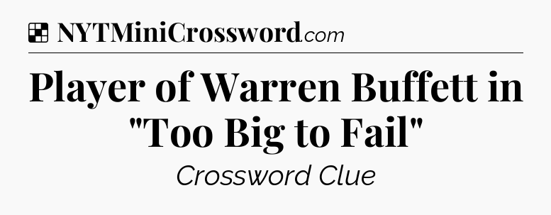 Solution: Player of Warren Buffett in 