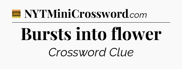 Bursts into flower - Eugene Sheffer Crossword