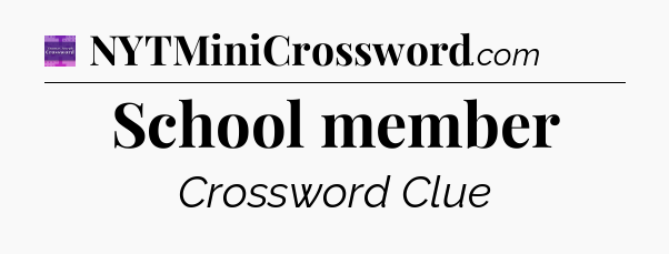 School member - Thomas Joseph Crossword