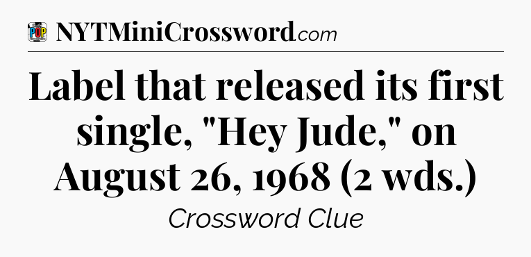 Label that released its first single, 