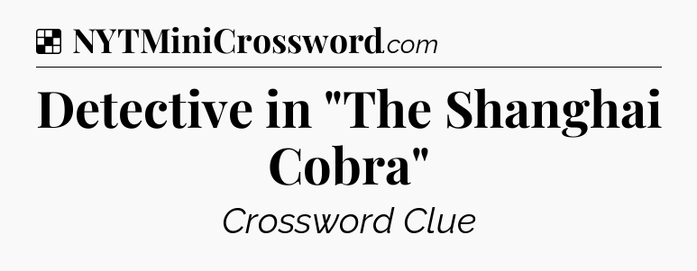 Solution: Detective in 