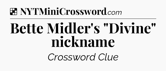 Solution: Bette Midler's 