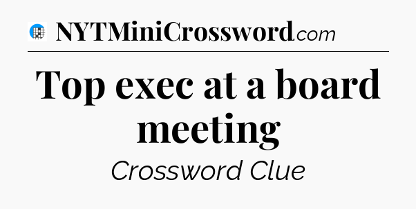 Top exec at a board meeting Crossword Clue