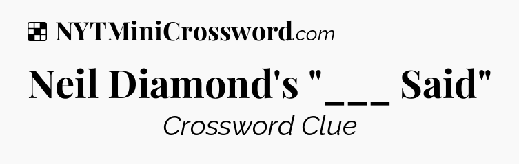 Solution: Neil Diamond's 