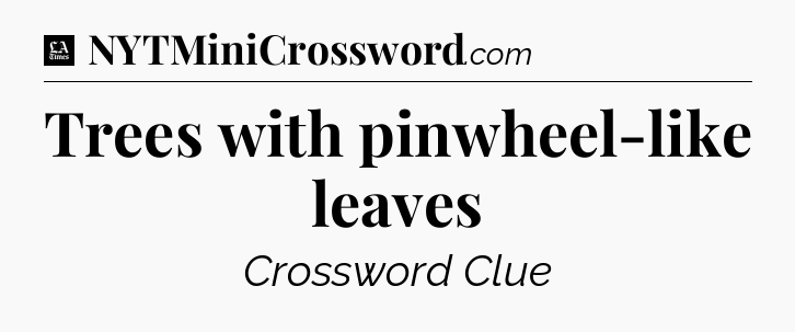 Trees with pinwheel-like leaves - LA Times Crossword