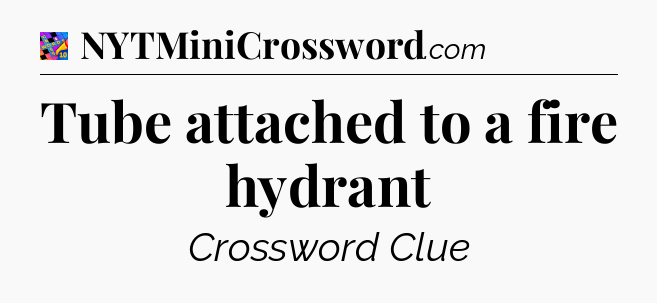 Tube attached to a fire hydrant Crossword Clue