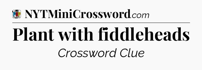 Plant with fiddleheads Crossword Clue