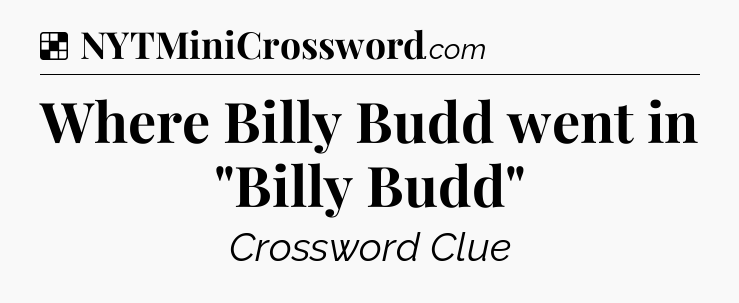 Solution: Where Billy Budd went in 