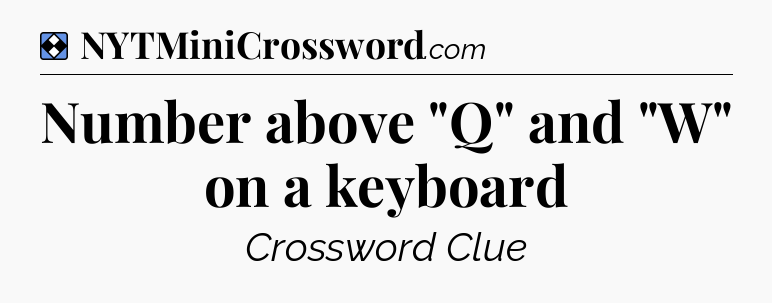 Solution: Number above 