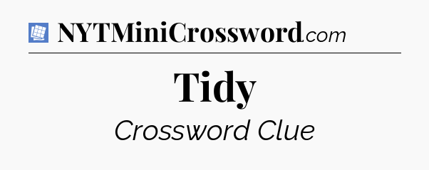 Tidy Puzzle Page Crossword Clue