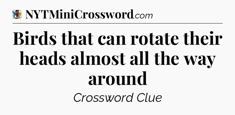 Birds that can rotate their heads almost all the way around Crossword Clue