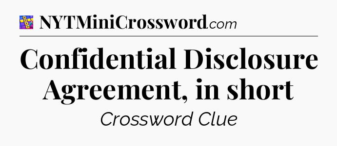 Confidential Disclosure Agreement, in short Codycross