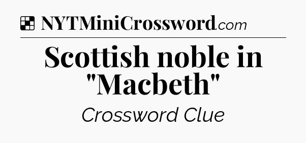 Solution: Scottish noble in 