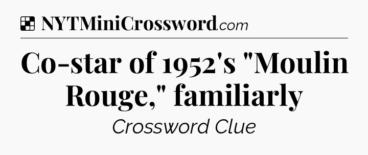 Solution: Co-star of 1952's 