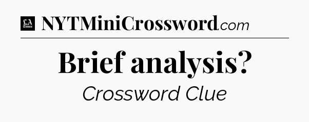 Brief analysis - LA Times Crossword