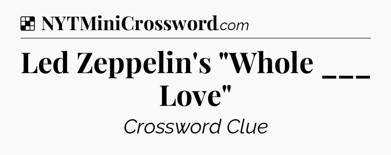 Solution: Led Zeppelin's 