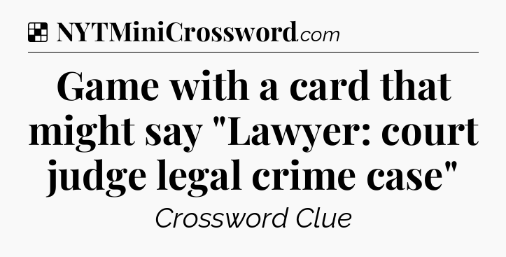 Solution: Game with a card that might say 