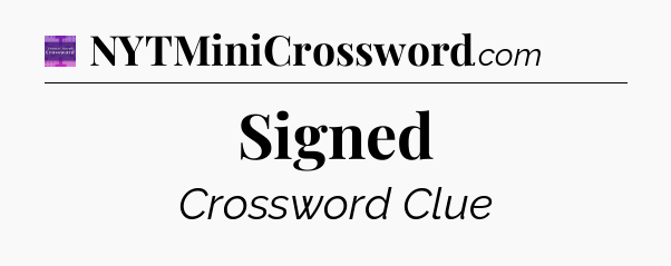 Signed - Thomas Joseph Crossword