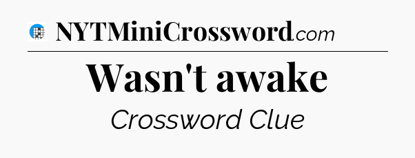 Wasn't awake Crossword Clue