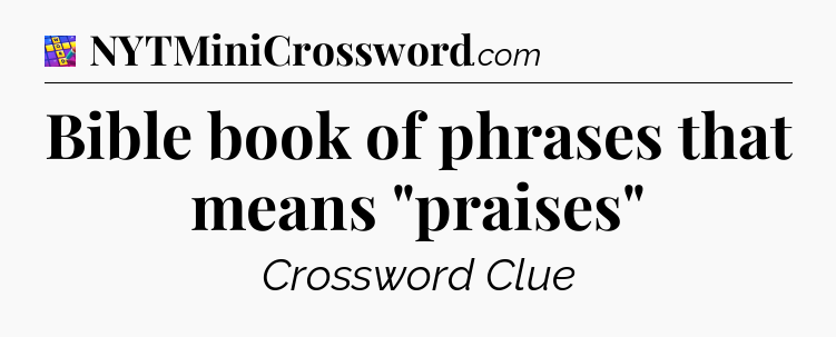 Bible book of phrases that means 