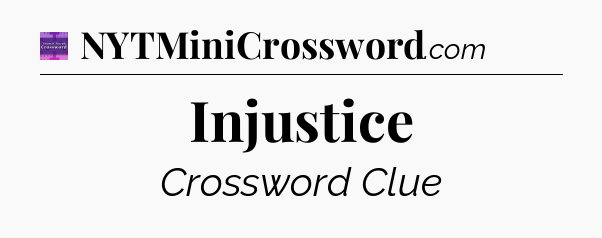 Injustice - Thomas Joseph Crossword
