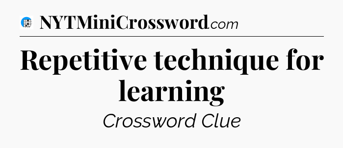 Repetitive technique for learning Crossword Clue