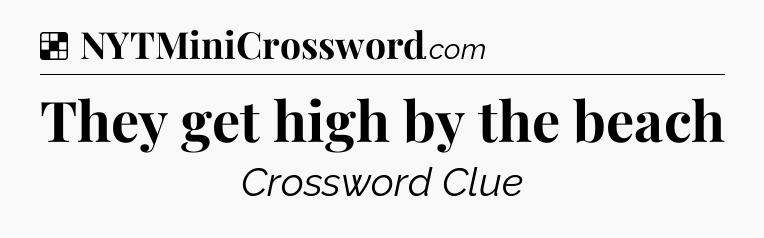 Solution: They get high by the beach - NYT Crossword