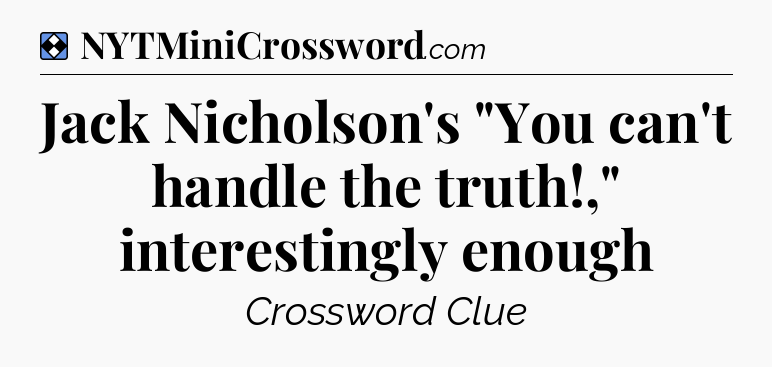 Solution: Jack Nicholson's 