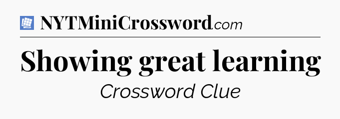Showing great learning Puzzle Page Crossword Clue