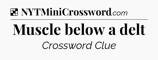 Solution: Muscle below a delt - NYT Crossword