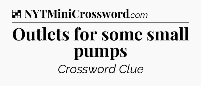 Solution: Outlets for some small pumps - NYT Crossword