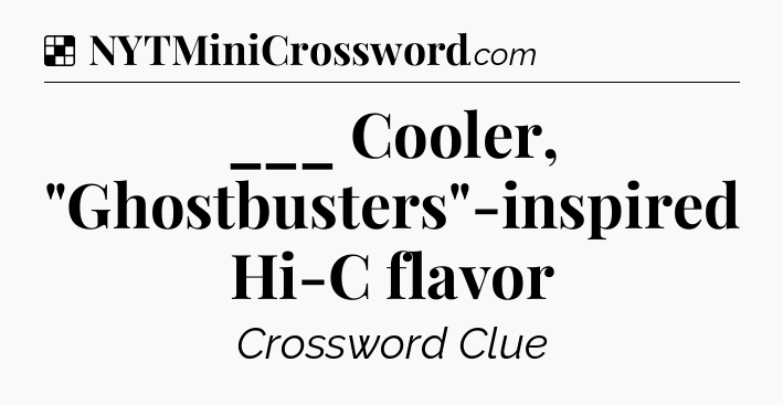 Solution: ___ Cooler, 