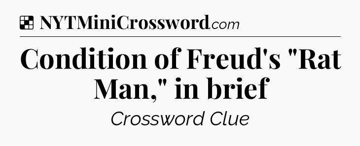 Solution: Condition of Freud's 