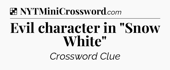 Solution: Evil character in 